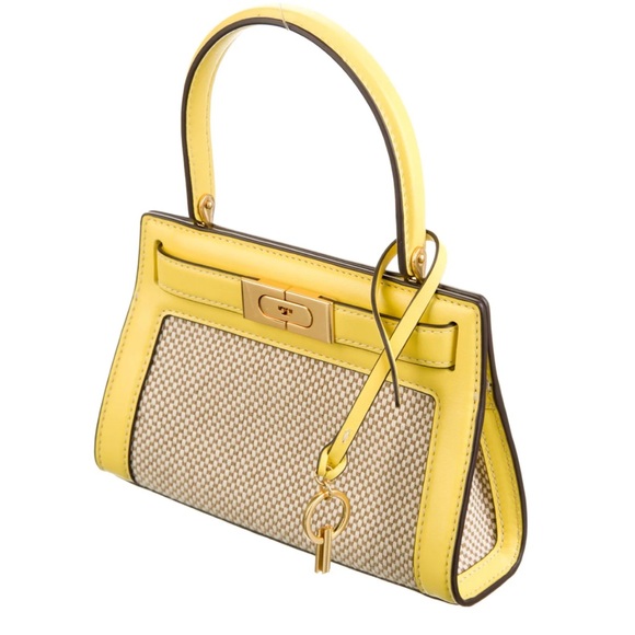 Tory Burch Lee Radziwill Petite Top Handle Canvas/Leather Tote - Picture 6 of 17